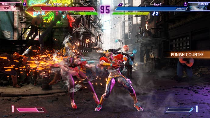 Chun-Li and Kimberly duke it out in a fast-paced Street Fighter 6 match.