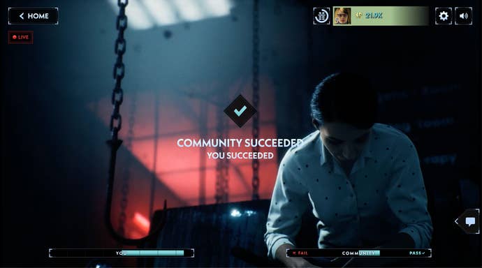 The “endurance” challenge wherein you and the community fight to keep characters alive and with hope.