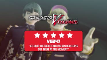 A review header for Shin Megami Tensei 5 Vengeance.