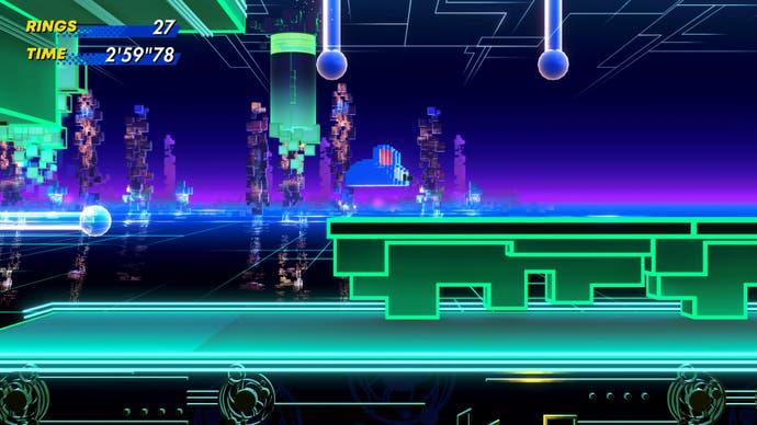 Sega transforms in voxel mouse in Cyber Station Zone