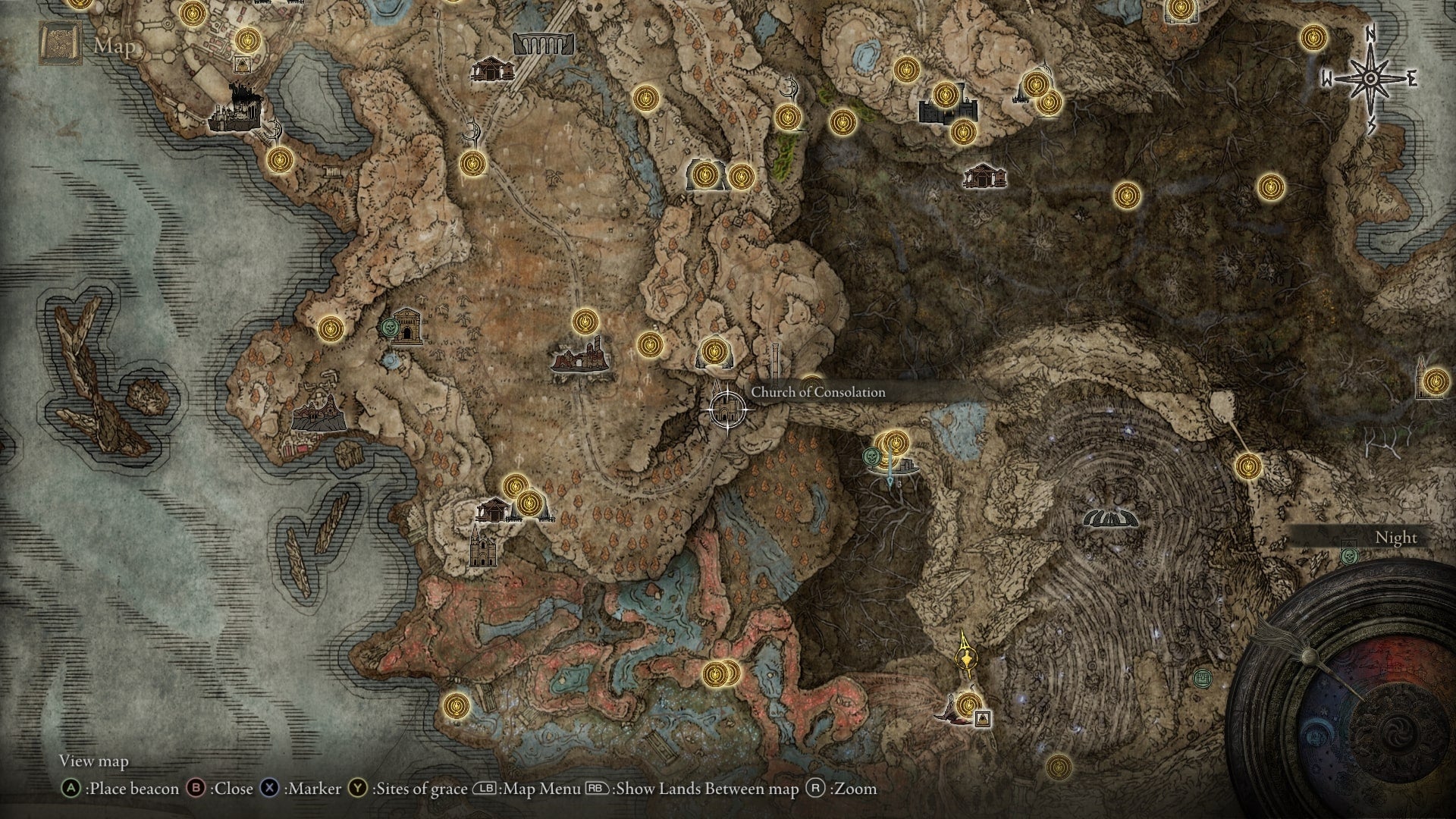 The location of a Scadutree Fragment inside the Church of Consolidation is marked on the Elden Ring Shadow of the Erdtree map - 6