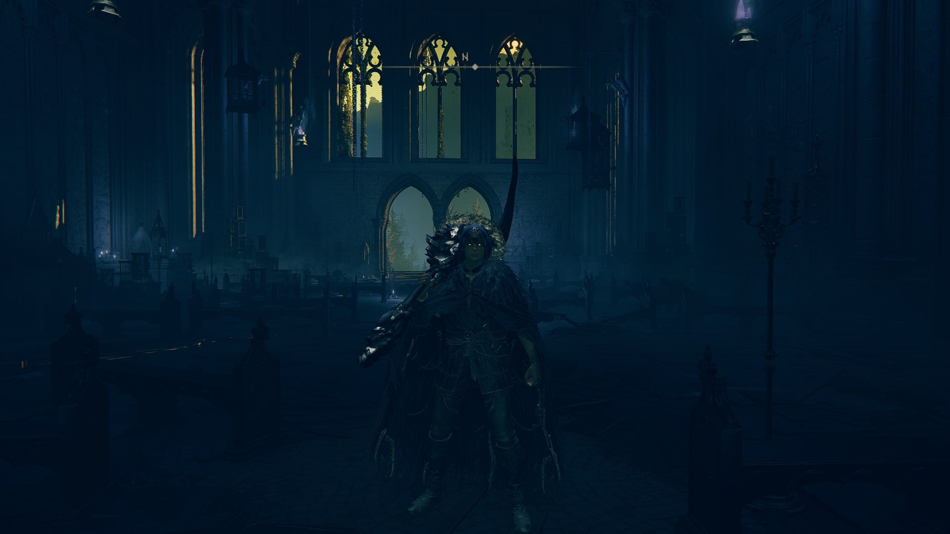 The Tarnished stands inside the Cathedral of Manus Metyr in Elden Ring Shadow of the Erdtree - 6