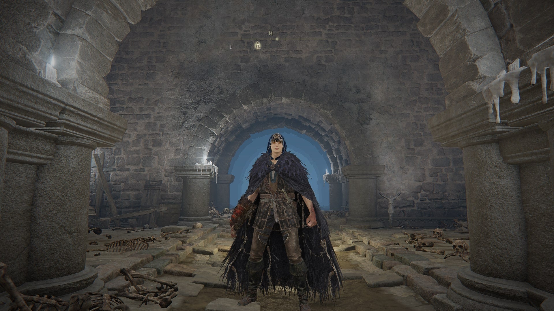 The Tarnished stands by the Grace in Darklight Catacombs in Elden Ring Shadow of the Erdtree - 1