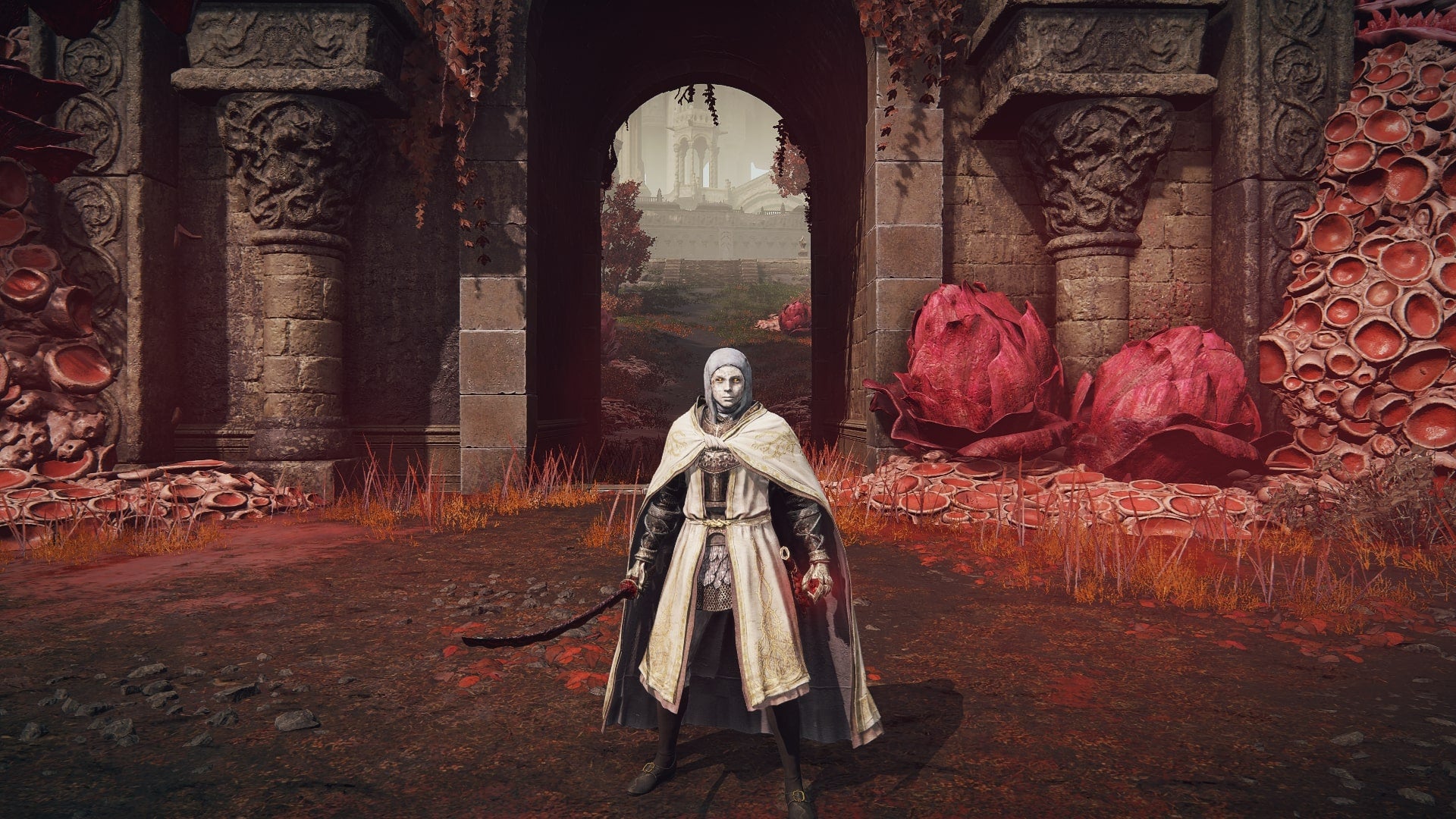 The Tarnished stands in front of Romina, Saint of the Bud's boss arena in Elden Ring Shadow of the Erdtree - 1