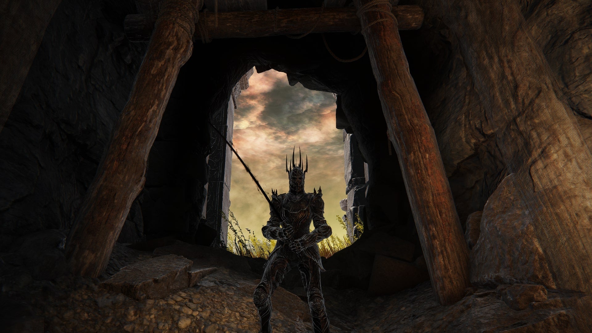 The Tarnished stands at the entrance to the Ruined Forge of Starfall Pastin Elden Ring Shadow of the Erdtree - 1