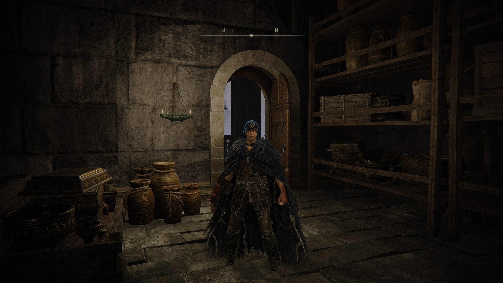 The Tarnished stands in the Belurat Tower Settlement Storeroom in Elden Ring Shadow of the Erdtree - 1