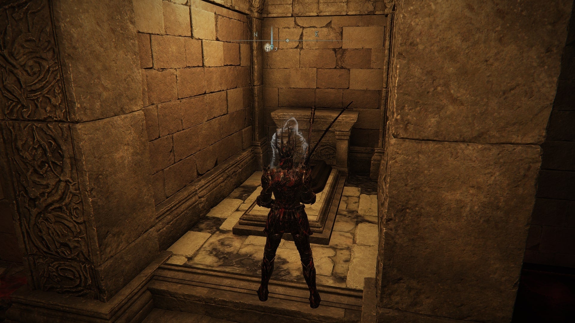 The Tarnished faces a lever inside the Ruined Forge of Starfall Past in Elden Ring Shadow of the Erdtree - 6