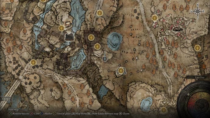 The location where the Wing Stance Ash of War is found is marked on the Elden Ring Shadow of the Erdtree map