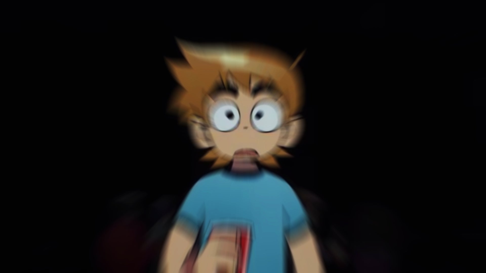 Scott Pilgrim, in his Takes Off version, with a zoom effect on his face. - 1