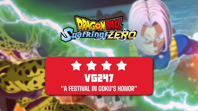 A DRAGON BALL SPARKING ZERO HEADER THAT READS: “A FESTIVAL IN GOKU’S HONOR”, 4 STARS