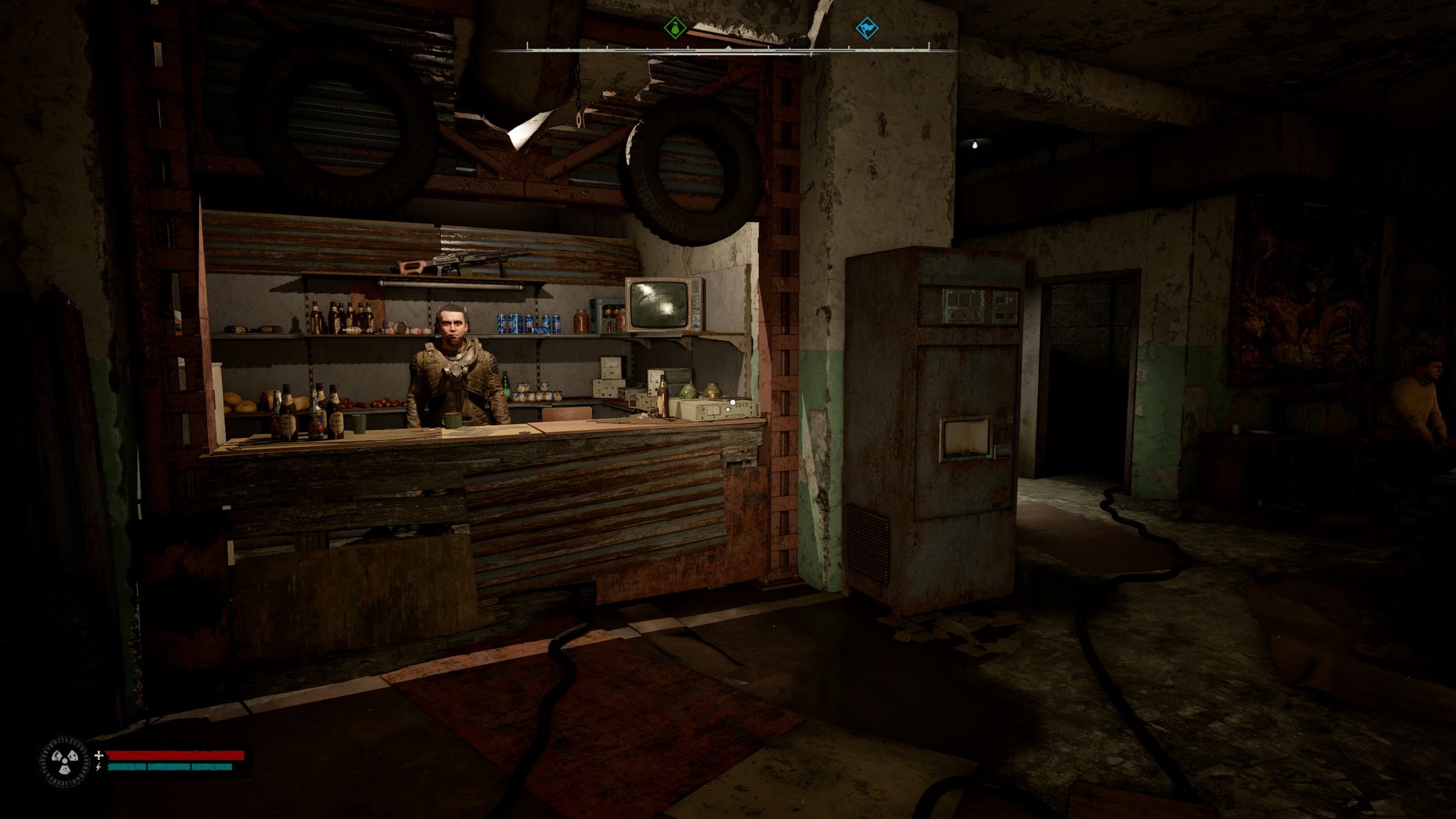 The Slagheap bar in STALKER 2, running on update 2.0.