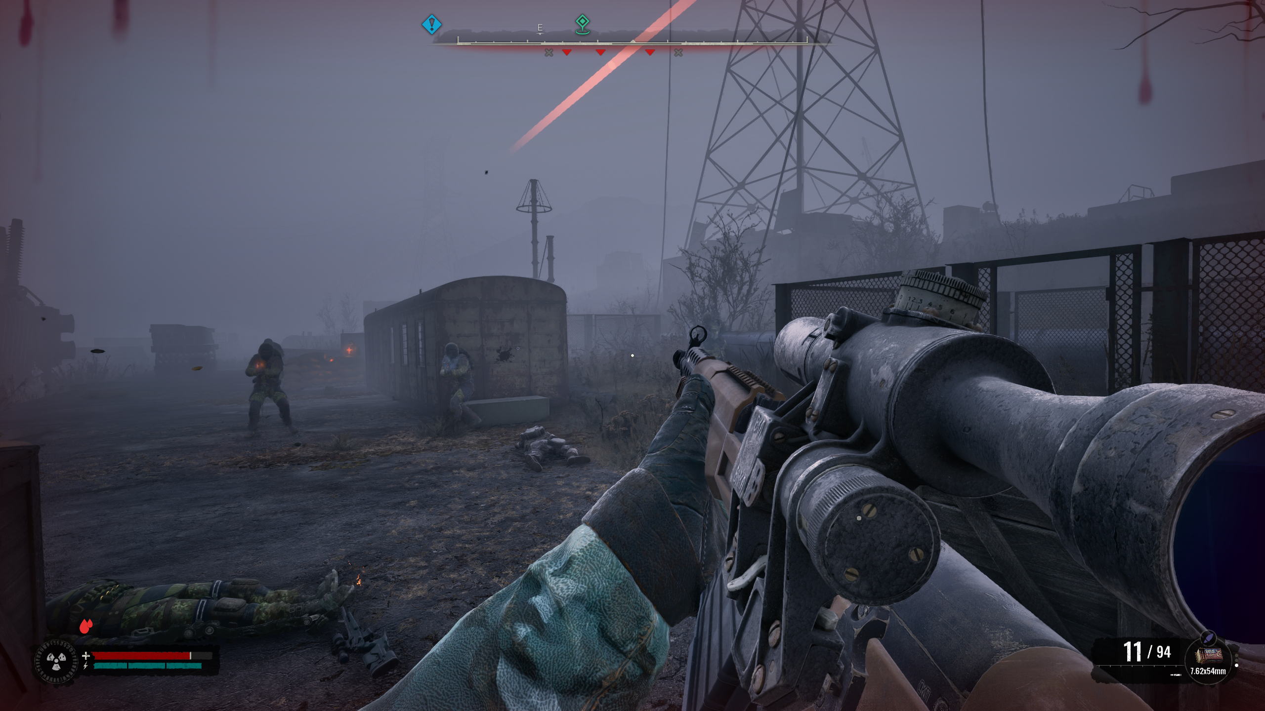 A foggy shootout with Freedom in STALKER 2, running on update 2.0.
