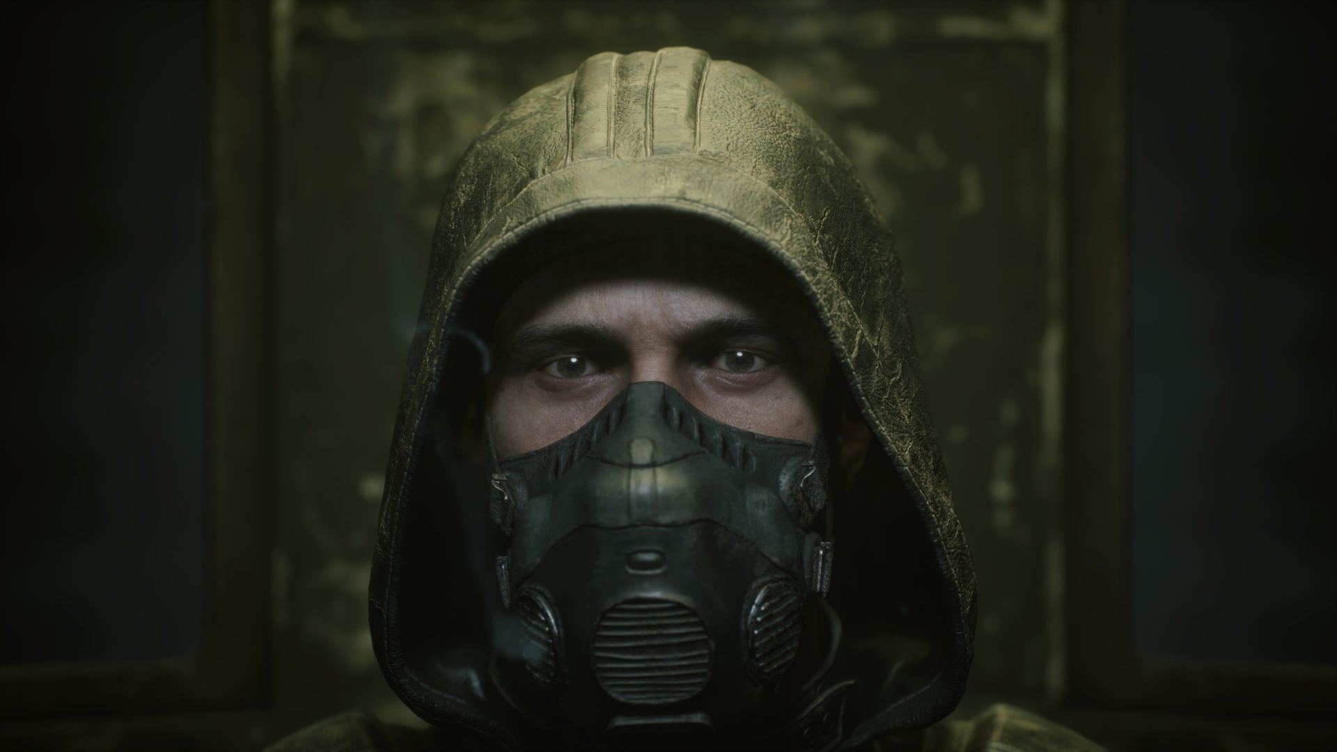 A masked stalker stares ahead in a S.T.A.L.K.E.R. 2: Heart of Chornobyl cutscene. - 1