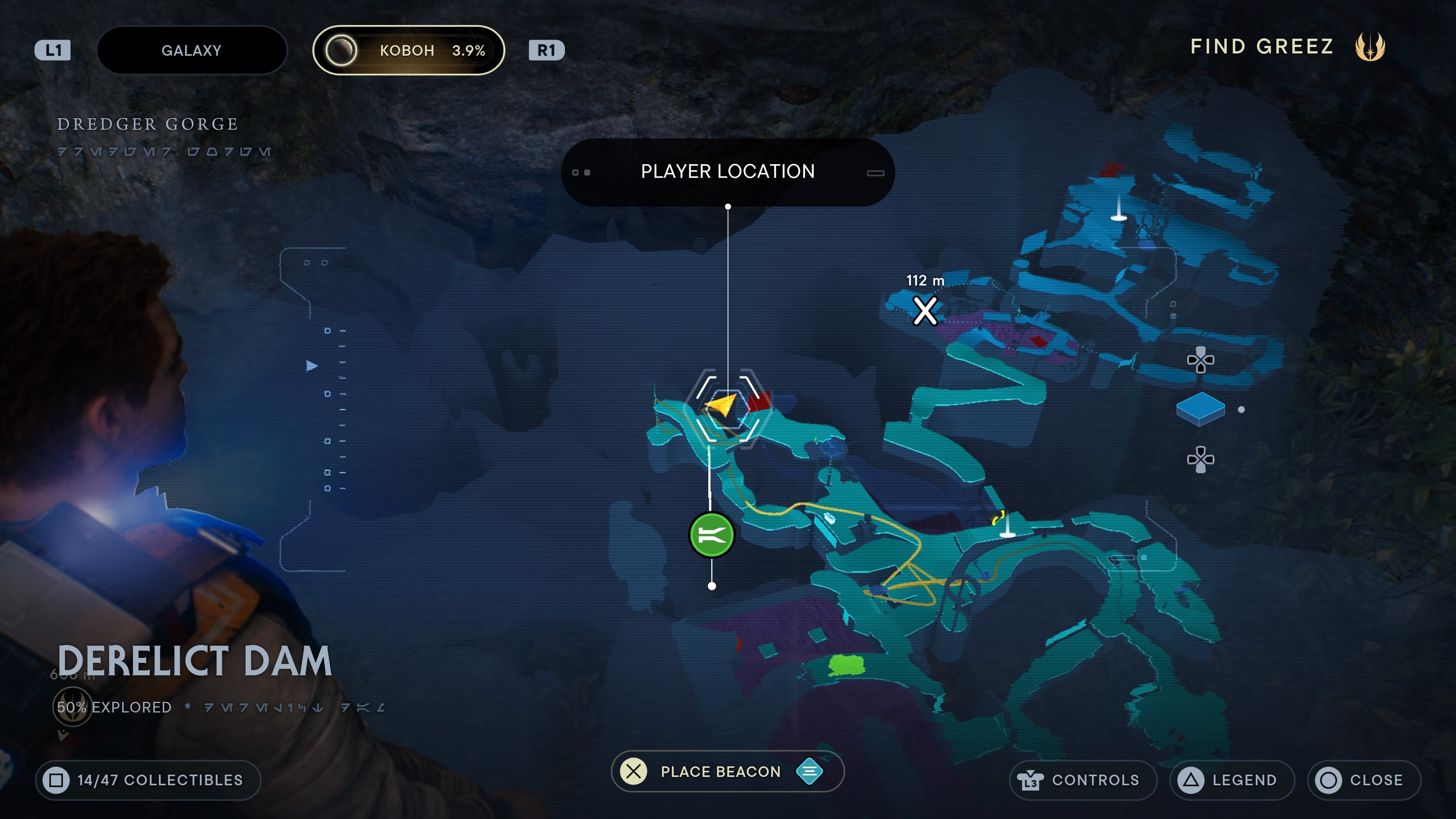 Treasure hidden on a rock platform above the workbench.