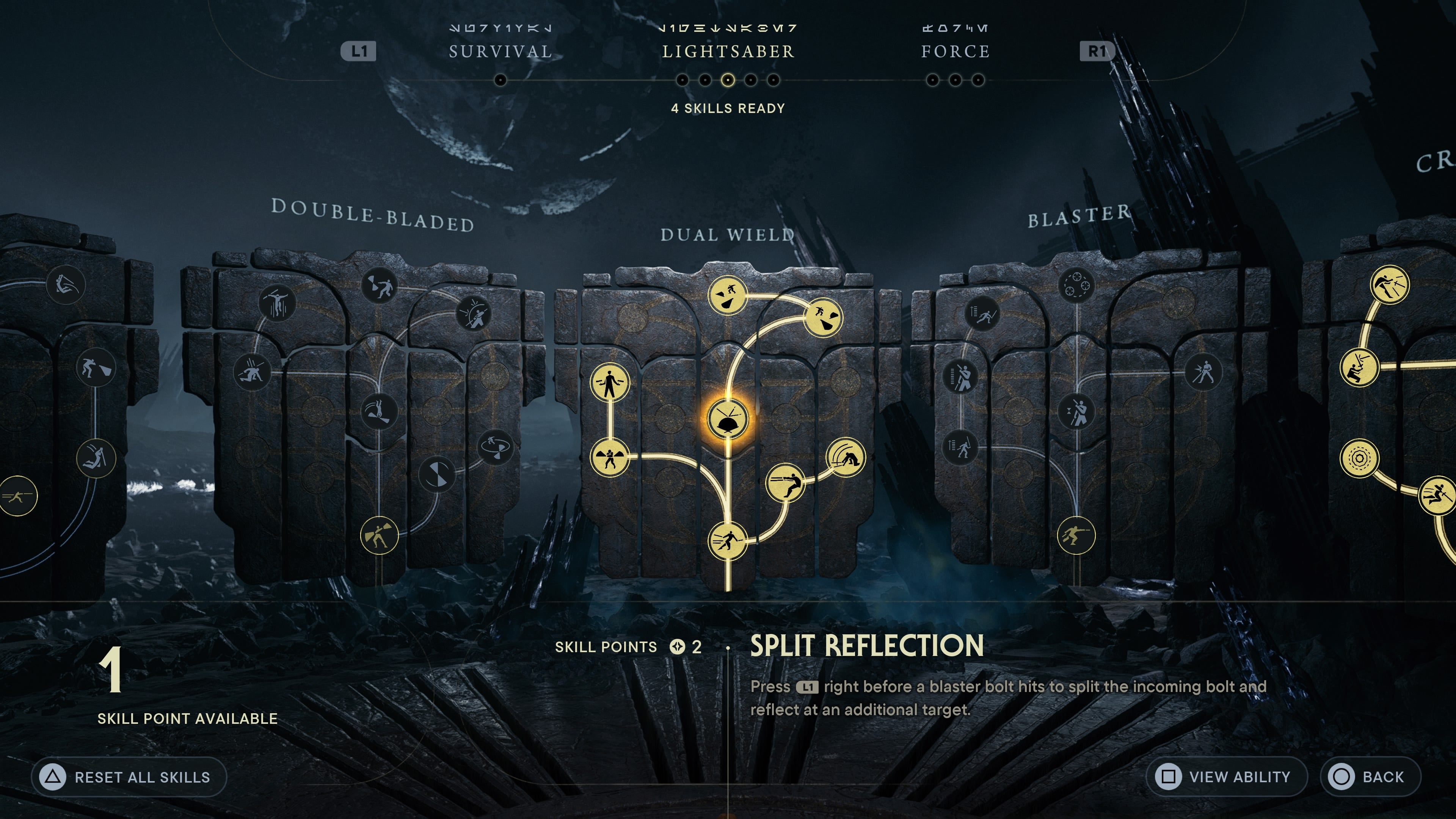 Skill tree in Star Wars Jedi: Survivor