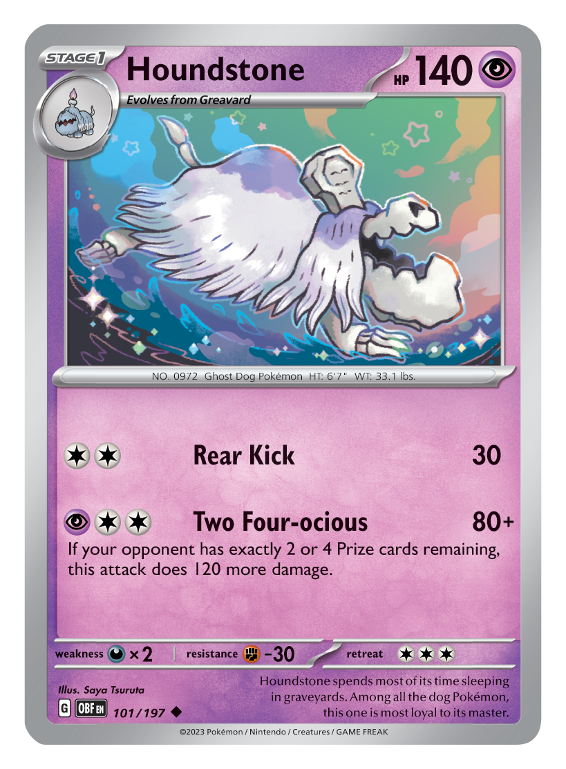 EXCLUSIEF: Greavard, Houndstone en Ryme uit Pokémon TCG: Scarlet & Violet - Obsidian Flames onthuld