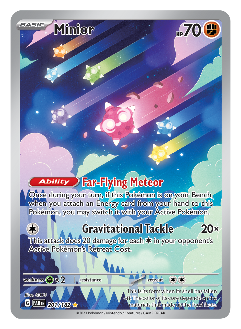 EXCLUSIEF: Minior en Tinkatink uit Pokémon TCG: Scarlet & Violet - Paradox Rift onthuld