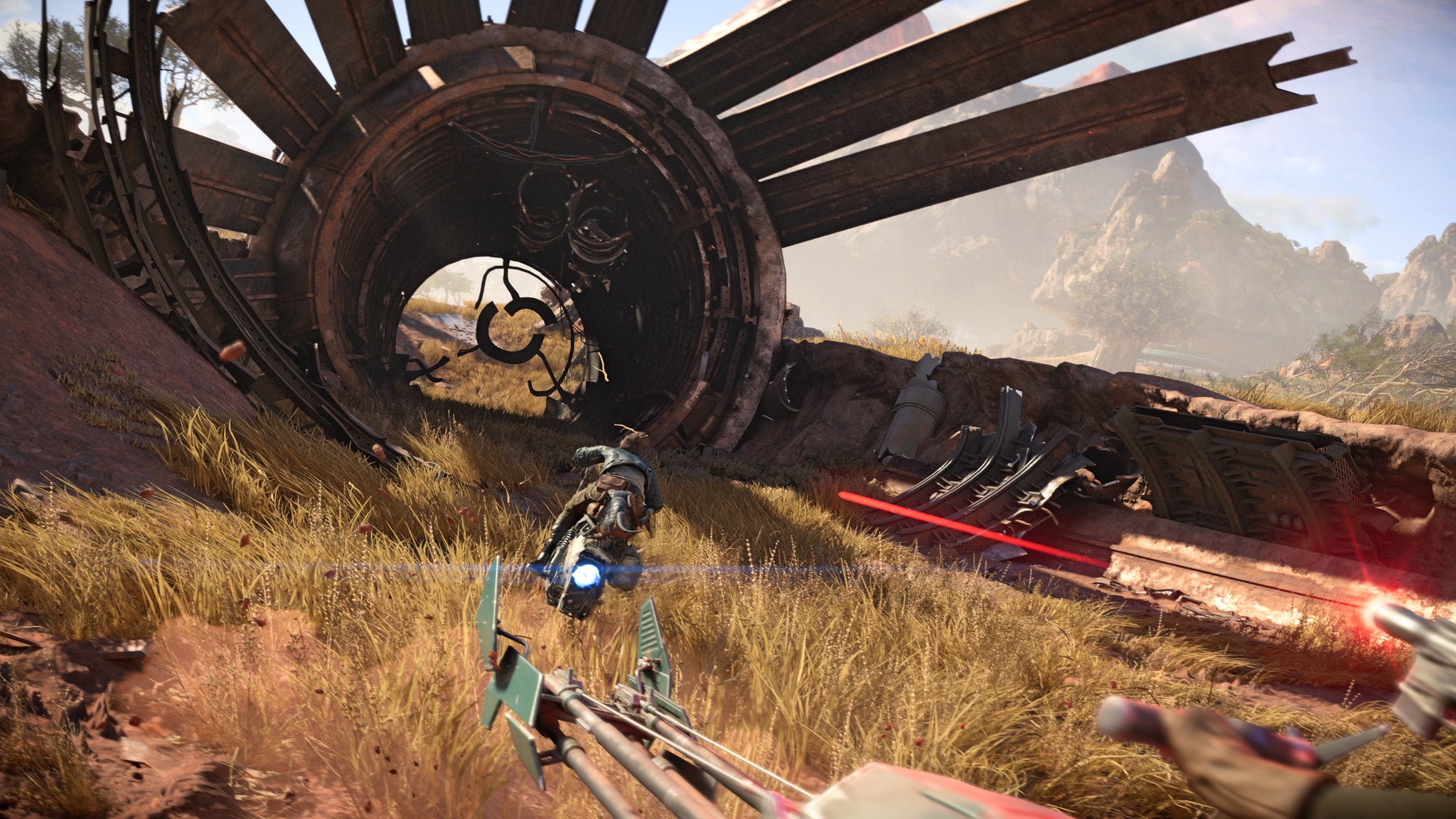 Star Wars Outlaws: Kay Voss is on a speeder, pursued by pirates - 4