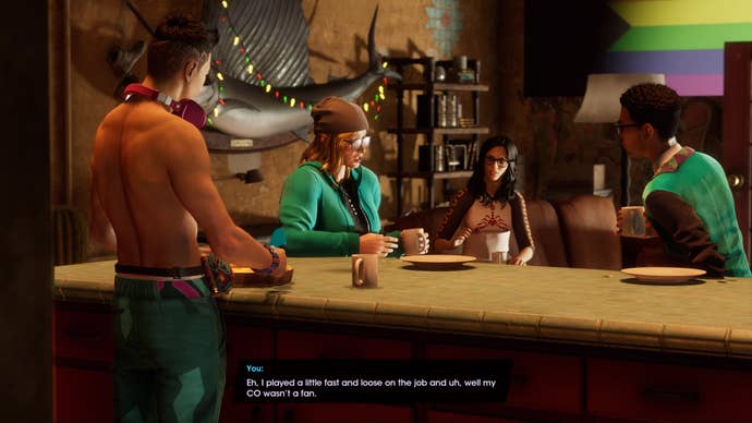Saints Row review - characters chat at a bar