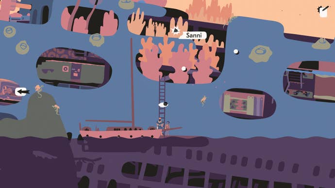 Passengers board an upturned cruise ship in Saltsea Chronicles