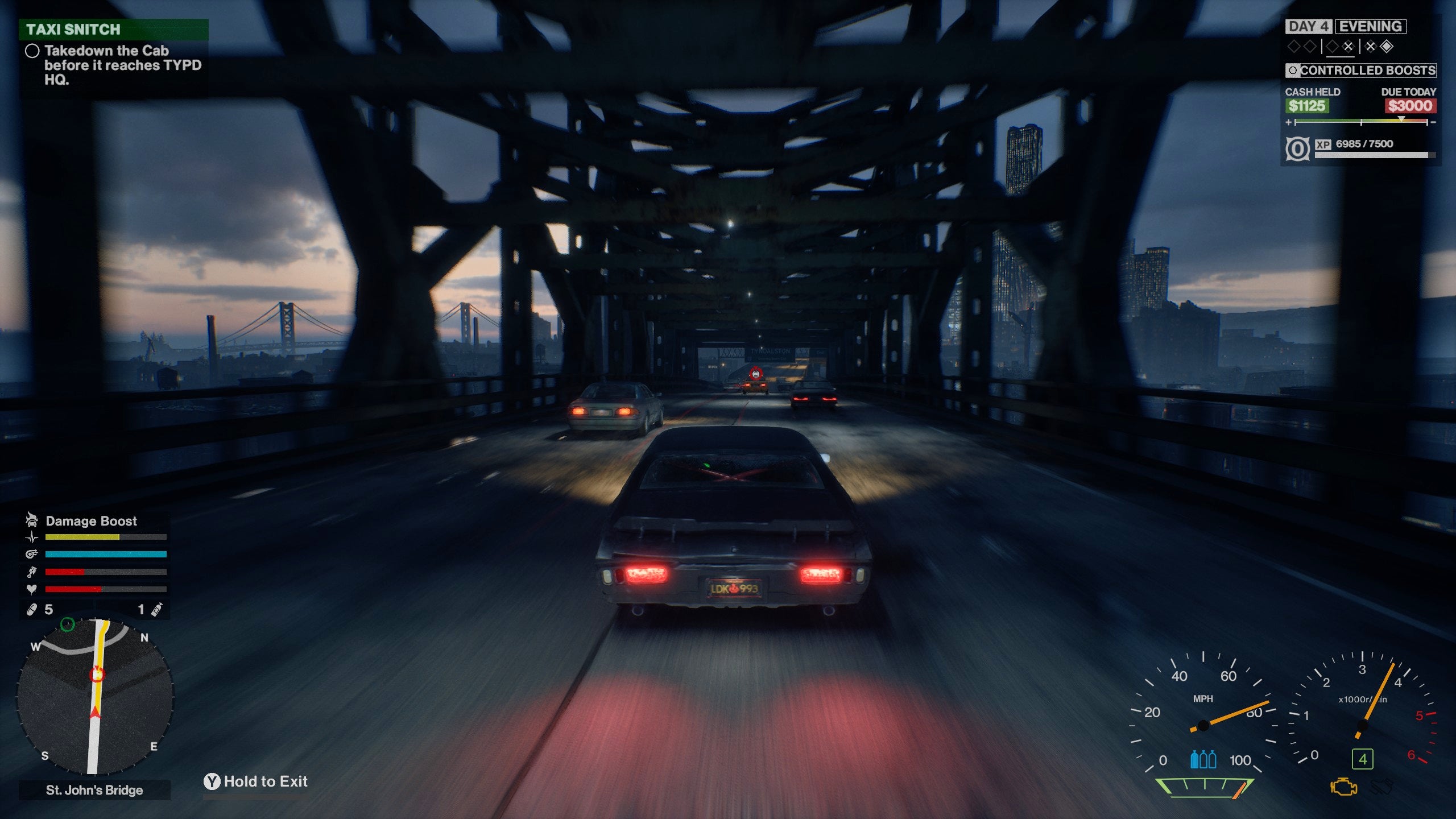 Samson in a car chase in Samson.