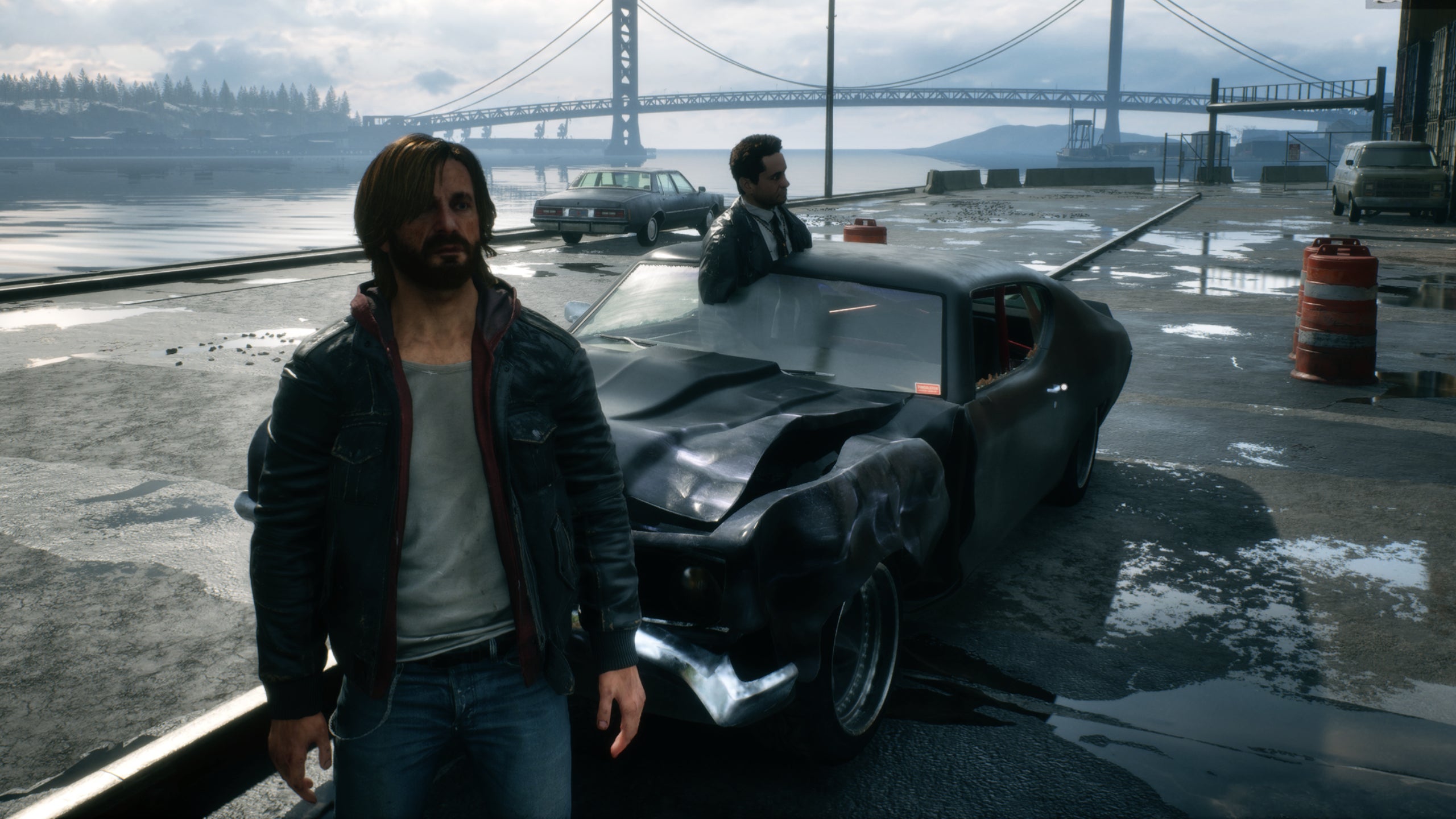 Samson standing in front of a bugged NPC in Samson.