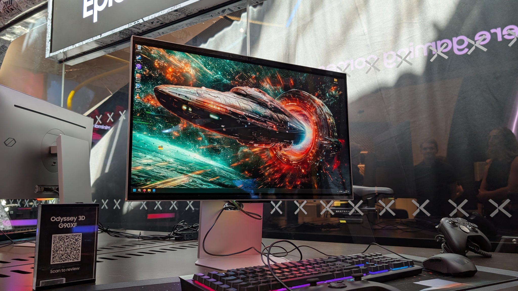 The Samsung Odyssey 3D gaming monitor. - 3