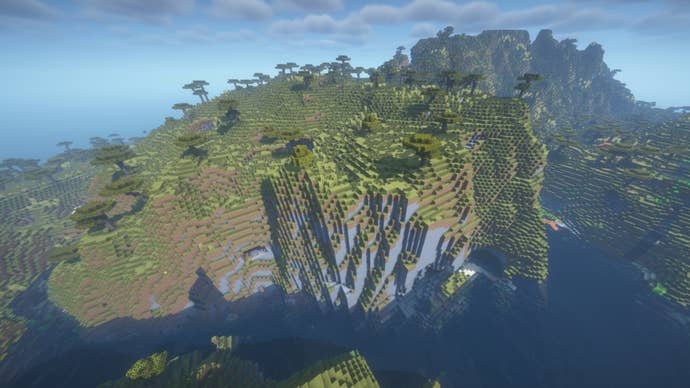 Screenshot of the Savanna Plateau River Minecraft Seed