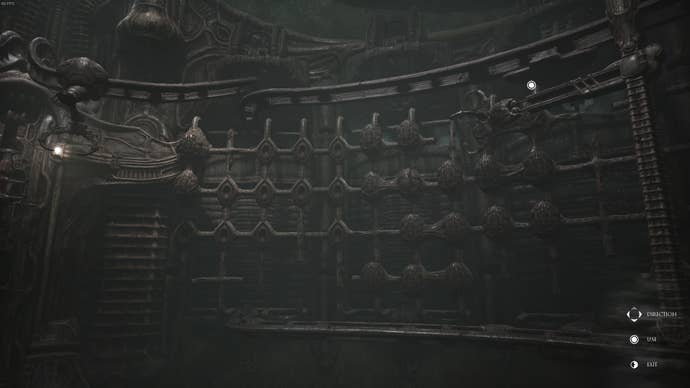 The end of the puzzle involving egg-like items is shown in Scorn's Act 1
