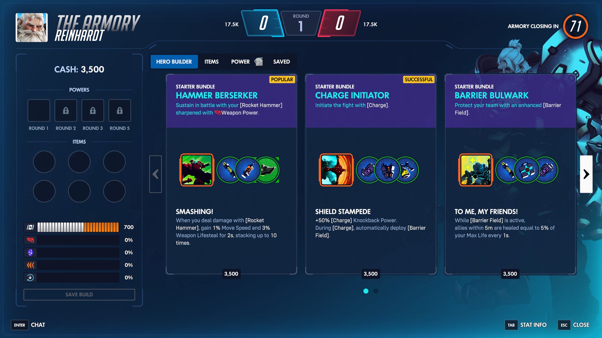 An Overwatch screenshot showing the Stadium mode.