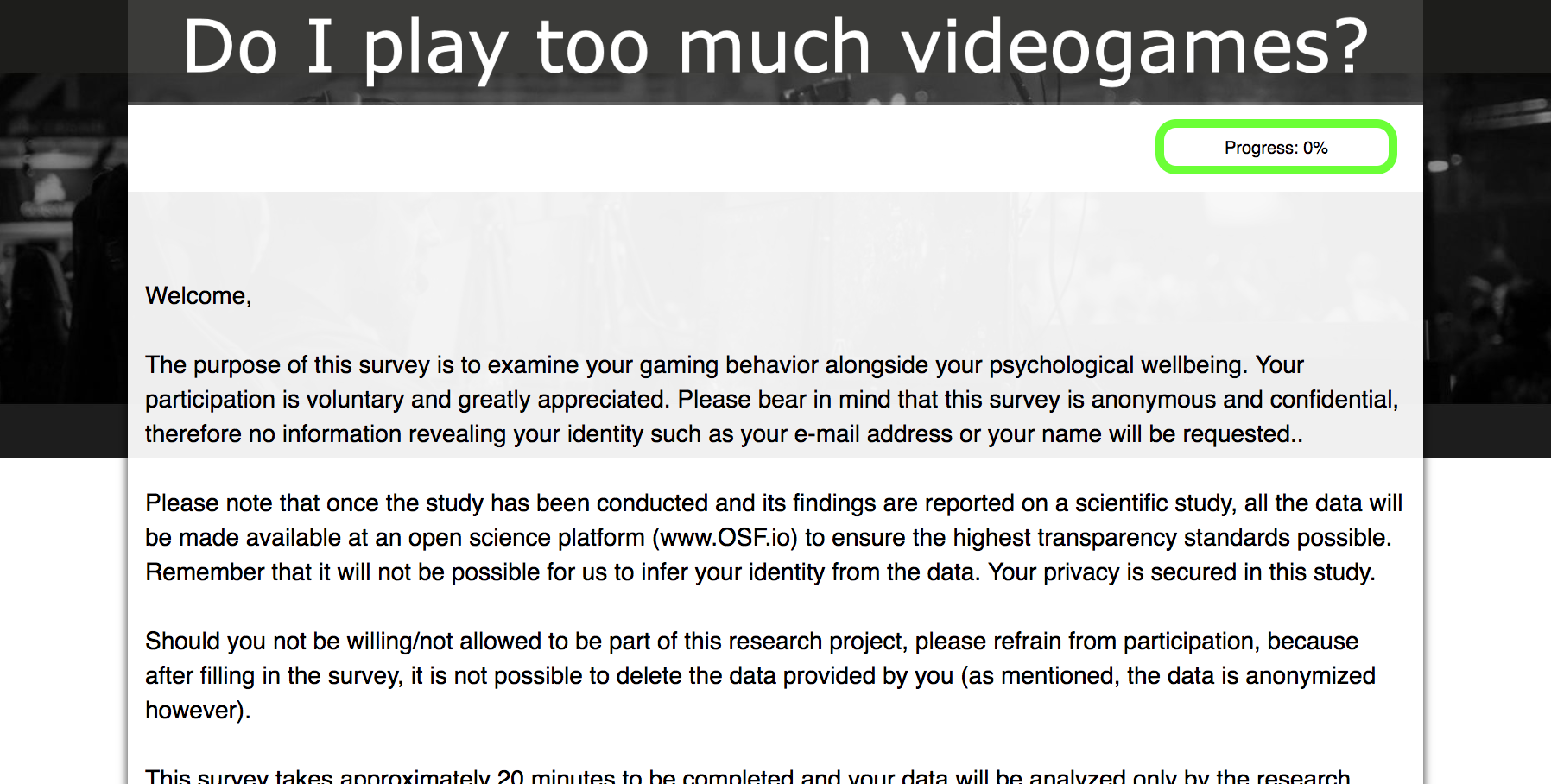 Online gaming disorder test calls for volunteers | GamesIndustry.biz