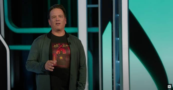 Xbox’s Phil Spencer in a Hexen t-shirt.