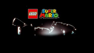 Lego Super Mario and a silhouetted kart racer