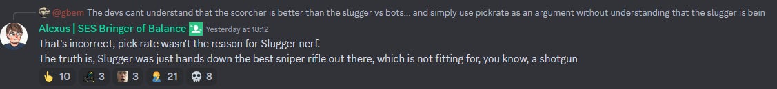 One of Alex Kravchenko's comments in the Helldivers 2 Discord server. - 3