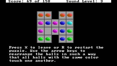 One of the mini-games in Tachyon Dreams Anthology - a puzzle where players must arrange multi-colored gems in the correct order.