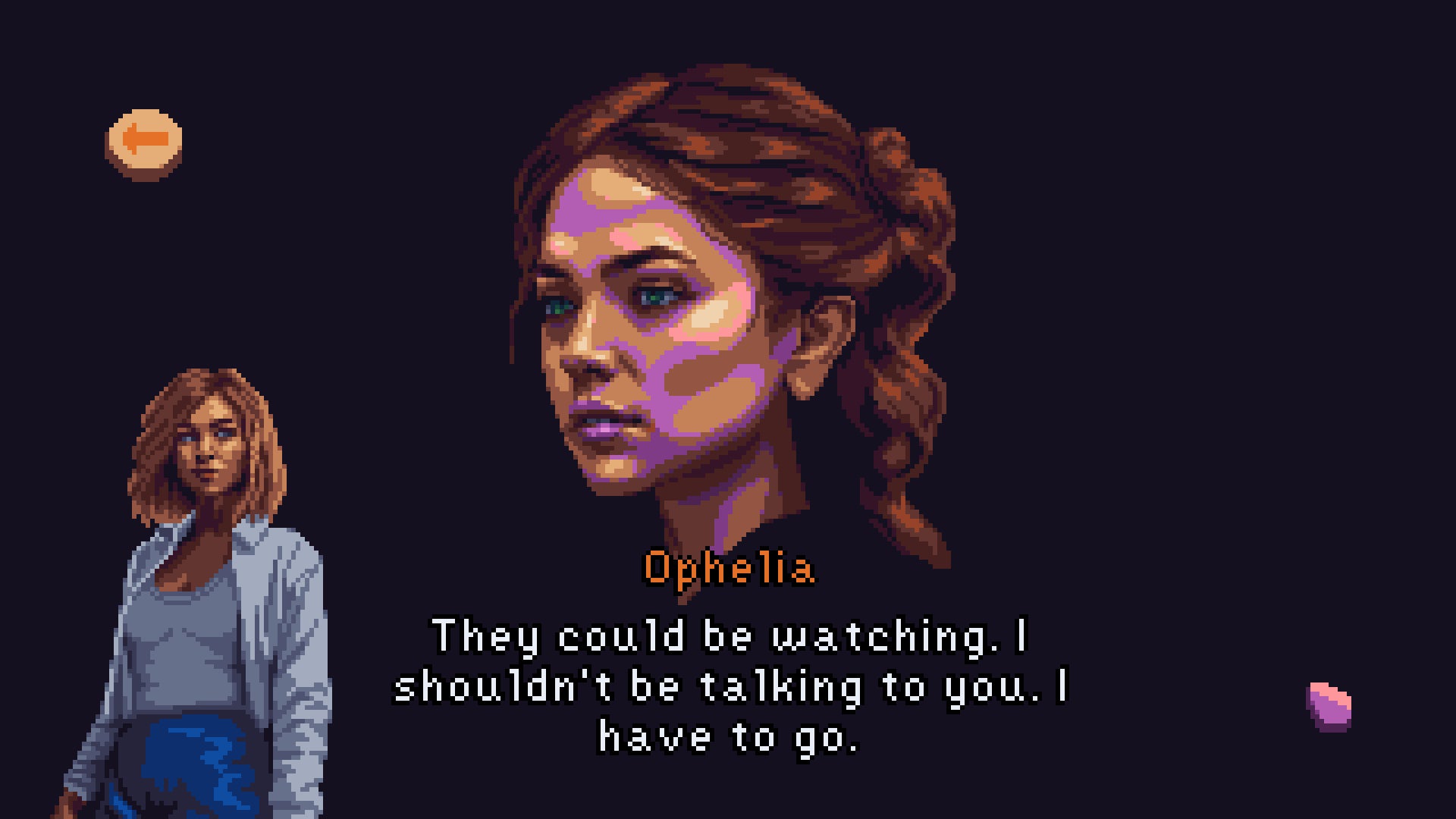 Speaking with a huge talking head named Ophelia in Devil's Hideout. - 6