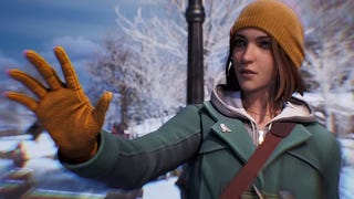 Max Caulfield holds out a gloved hand.