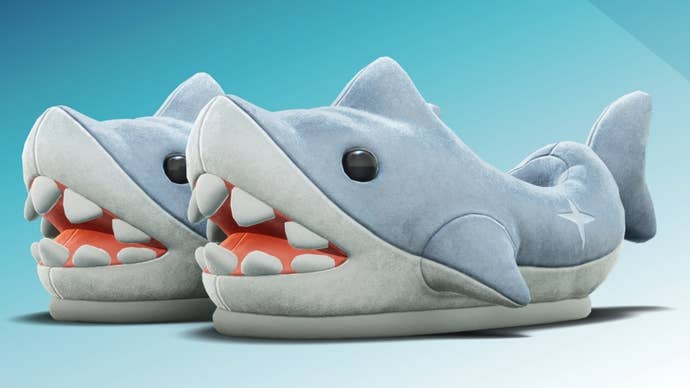 Fortnite shark slippers.