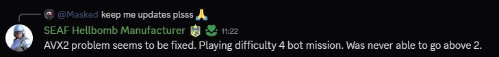 A message in the Helldivers 2 Discord server. - 3