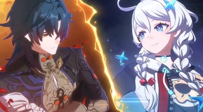 Blade and Kiana in unannounced Honkai game