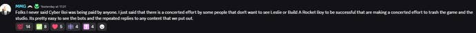 Mark Gerhard talks about Mindseye’s negative reception to discord.