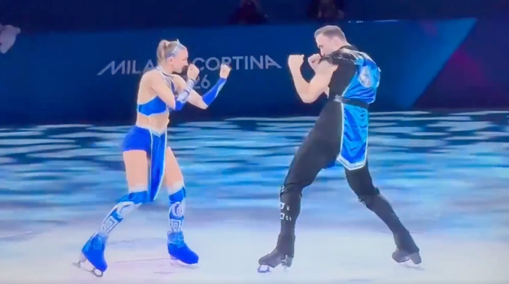 Two Olympic skaters face off in Mortal Kombat-inspired costumes