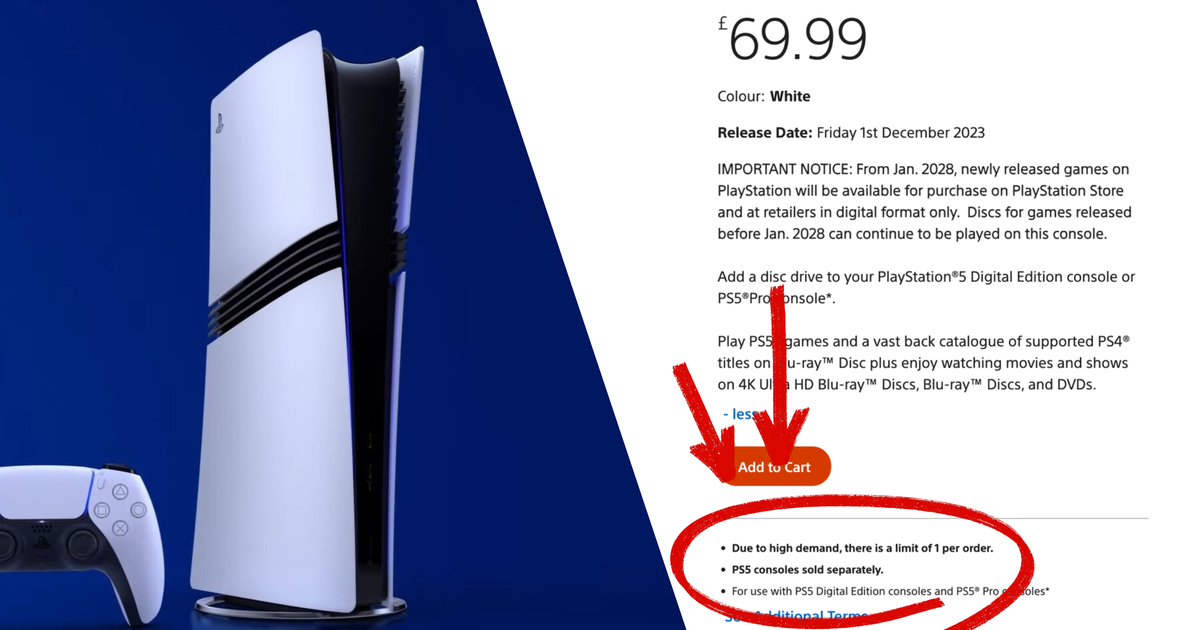 Sony still has to ration attachable disc drives sales to "1 per order" due to "high demand" despite plans to end production of physical discs for PlayStation games