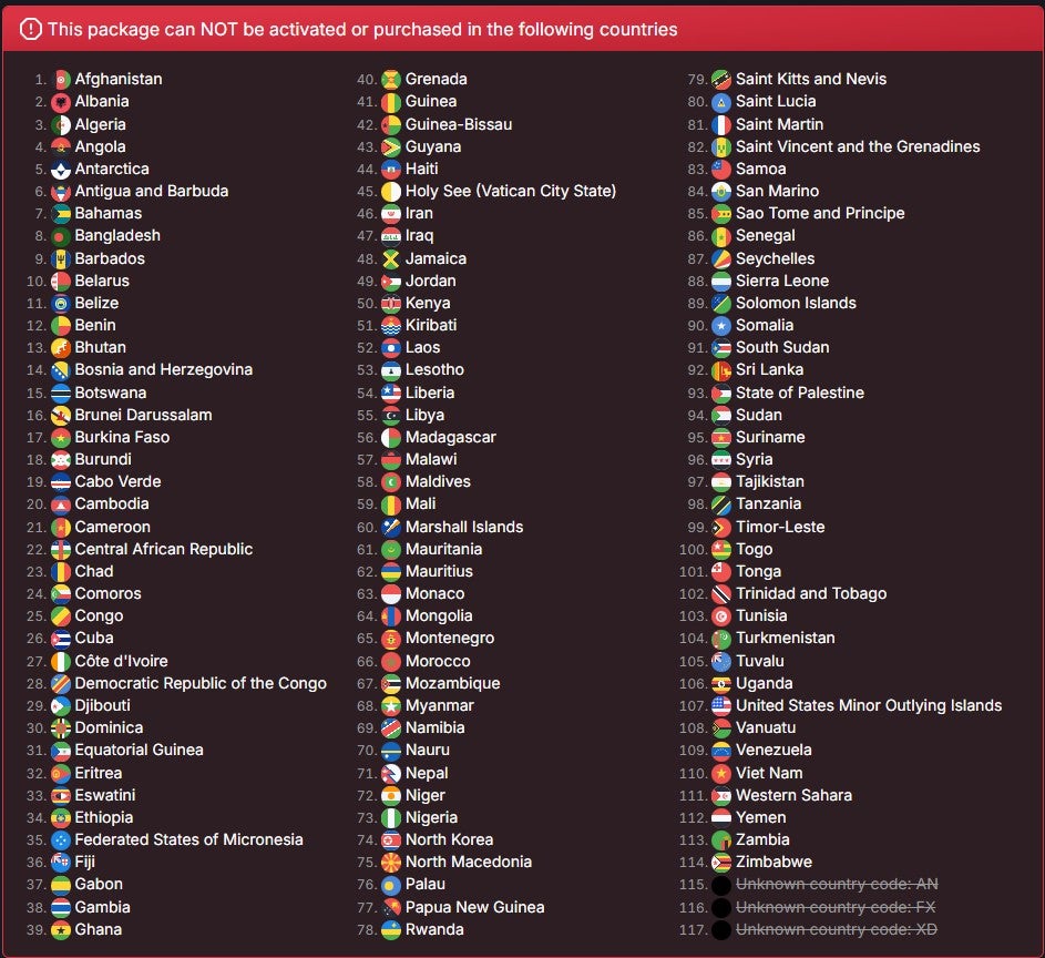 An updated list of countries Marvel Tokon: Fighting Souls isn't available for purchase in on Steam.