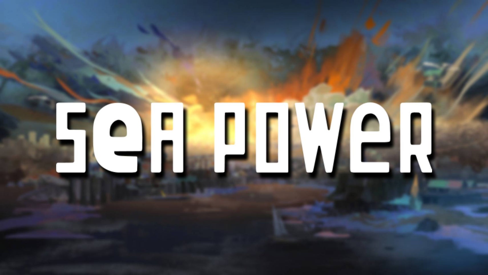 Art from Disco Elysium with the Sea Power band logo over the top. - 1