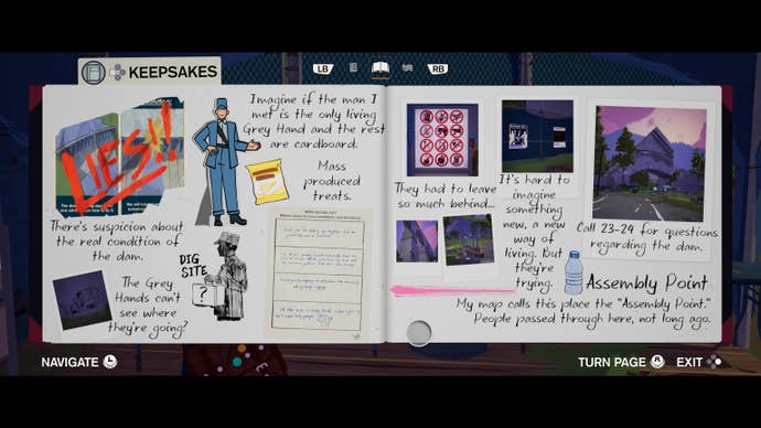 A scrapbook of moments and keepsakes from the Assembly Point location in Season: A Letter To The Future