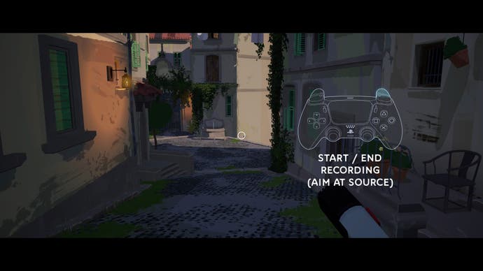 Season review - instructions of recording sound, showing a PS5 controller silhouette and short instructions to the right of screen
