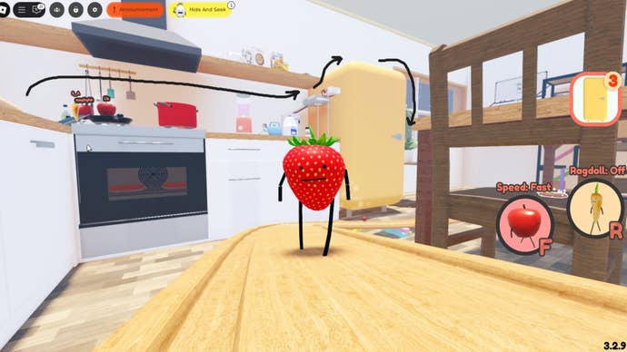 A route through the kitchen to the Caviar in Secret Staycation is shown