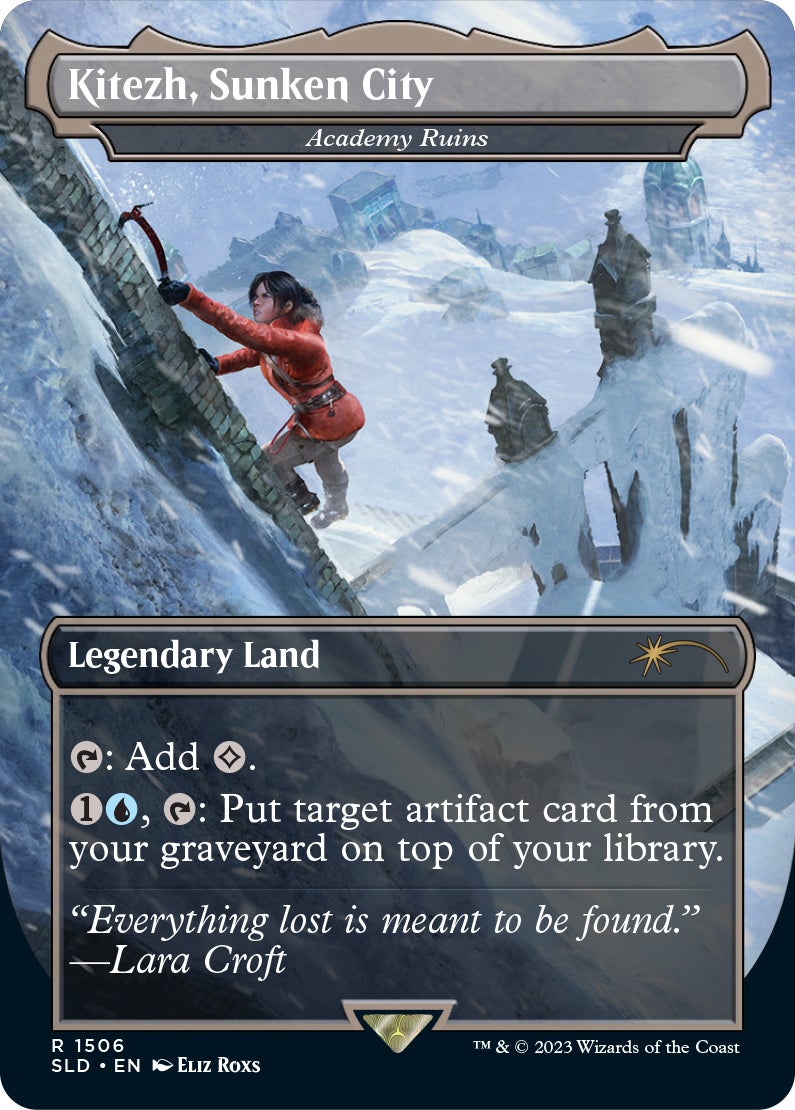 tomb raider mtg cards Lara Croft, (#1501) (foil) (borderless) First strike Lara Croft coming to in