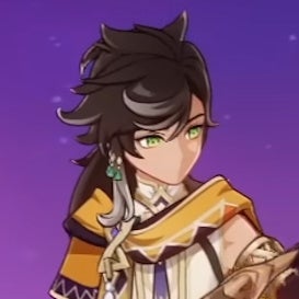 Close up of Sethos from Genshin Impact, from the chest up.